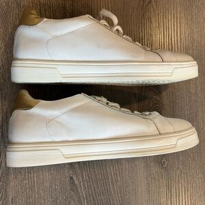 Steve Madden White and Gold Sneakers